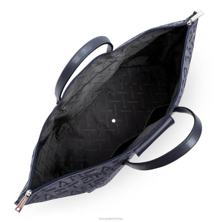 kadınlar hafta sonu çantası logosu kba mavi fonce Lancaster Paris çanta H0LP2860