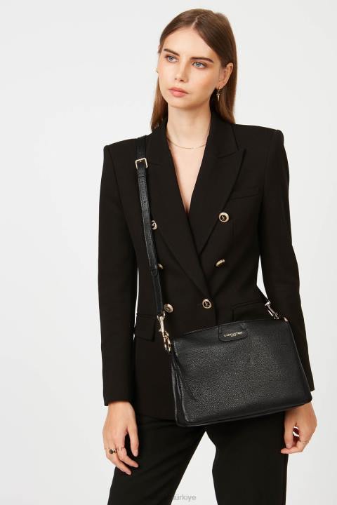 kadınlar büyük debriyaj kumul kara Lancaster Paris çanta H0LP991