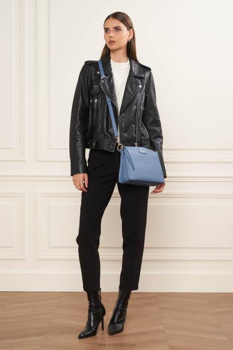 kadınlar büyük debriyaj kumul mavi taş Lancaster Paris çanta H0LP999