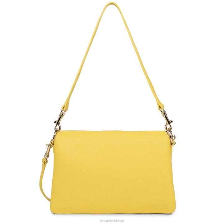kadınlar büyük debriyaj kumul sarı Lancaster Paris çanta H0LP994