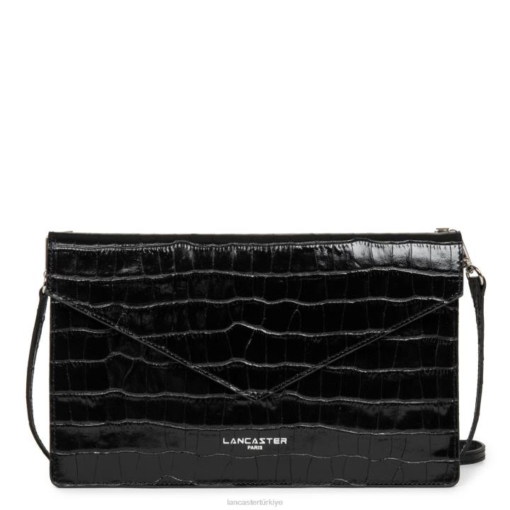 kadınlar debriyaj egzotik timsah kara Lancaster Paris çanta H0LP1165