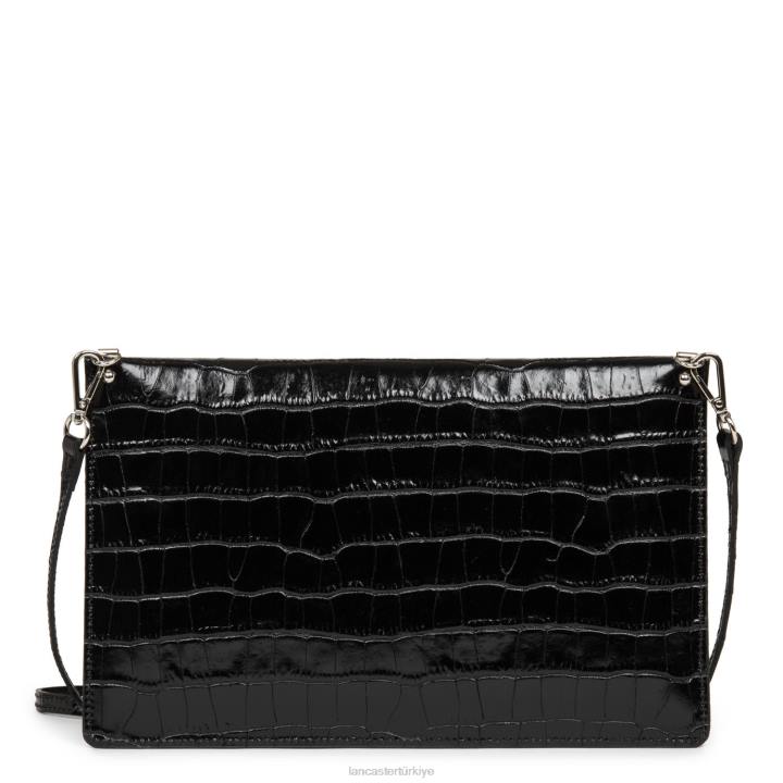 kadınlar debriyaj egzotik timsah kara Lancaster Paris çanta H0LP1165