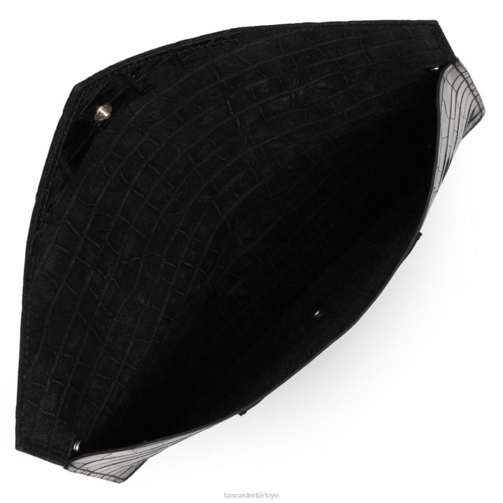 kadınlar debriyaj egzotik timsah kara Lancaster Paris çanta H0LP1165