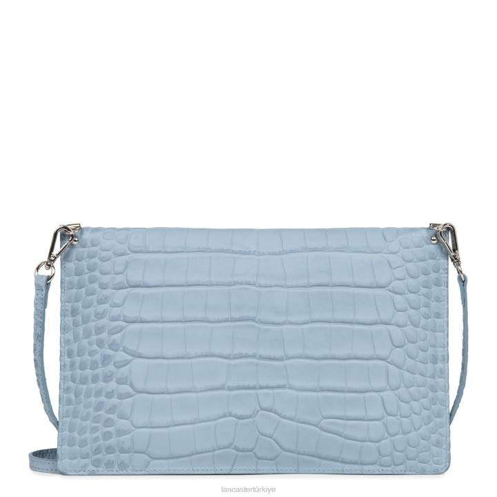 kadınlar debriyaj egzotik timsah mavi cendre Lancaster Paris çanta H0LP1170