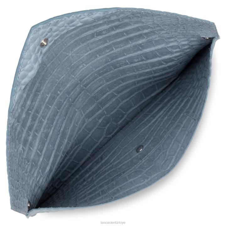 kadınlar debriyaj egzotik timsah mavi cendre Lancaster Paris çanta H0LP1170