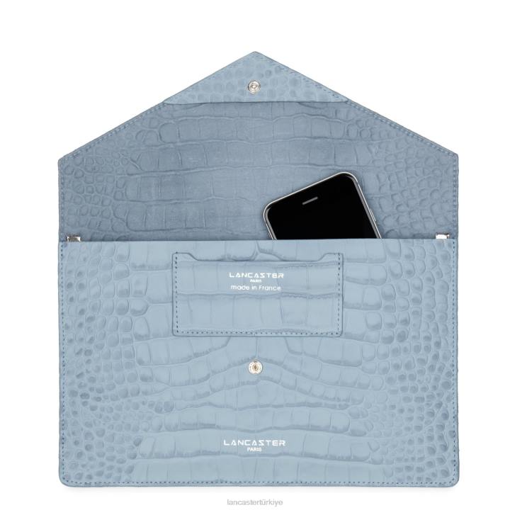 kadınlar debriyaj egzotik timsah mavi cendre Lancaster Paris çanta H0LP1170