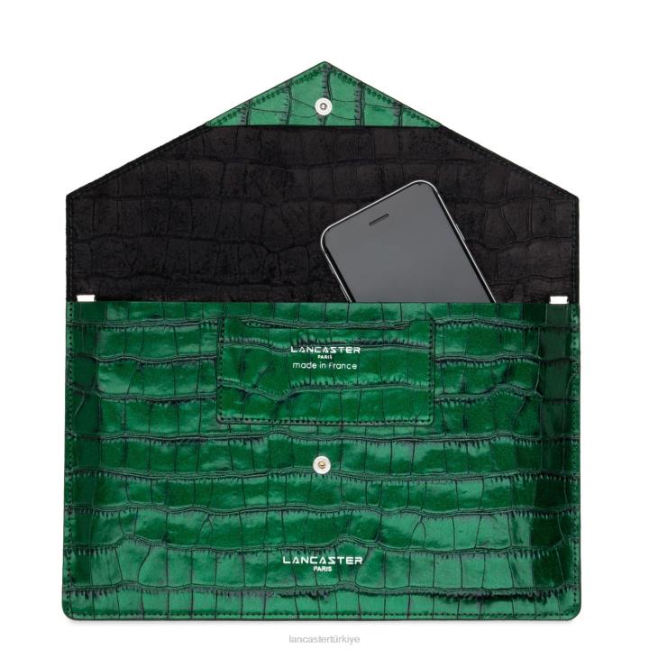 kadınlar debriyaj egzotik timsah zümrüt Lancaster Paris çanta H0LP1164