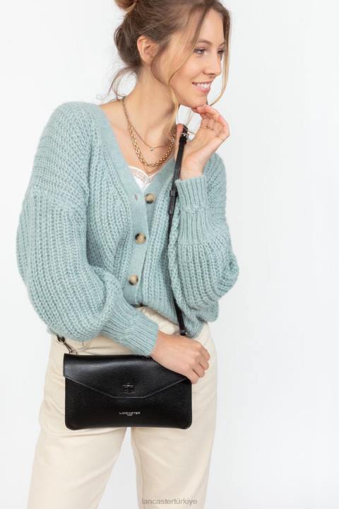 kadınlar debriyaj lucertola kara Lancaster Paris çanta H0LP1123