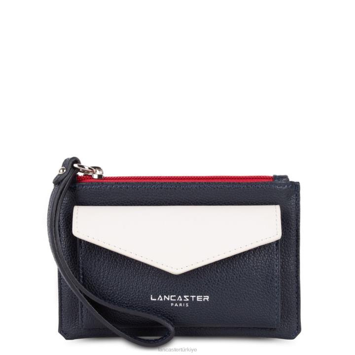 kadınlar debriyaj maya yeni bleu fonce-ekru-rouge Lancaster Paris çanta H0LP1222