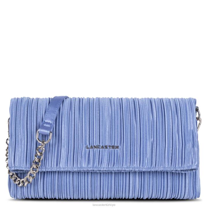 kadınlar debriyaj töreni saten örtü mavi azur Lancaster Paris çanta H0LP1186