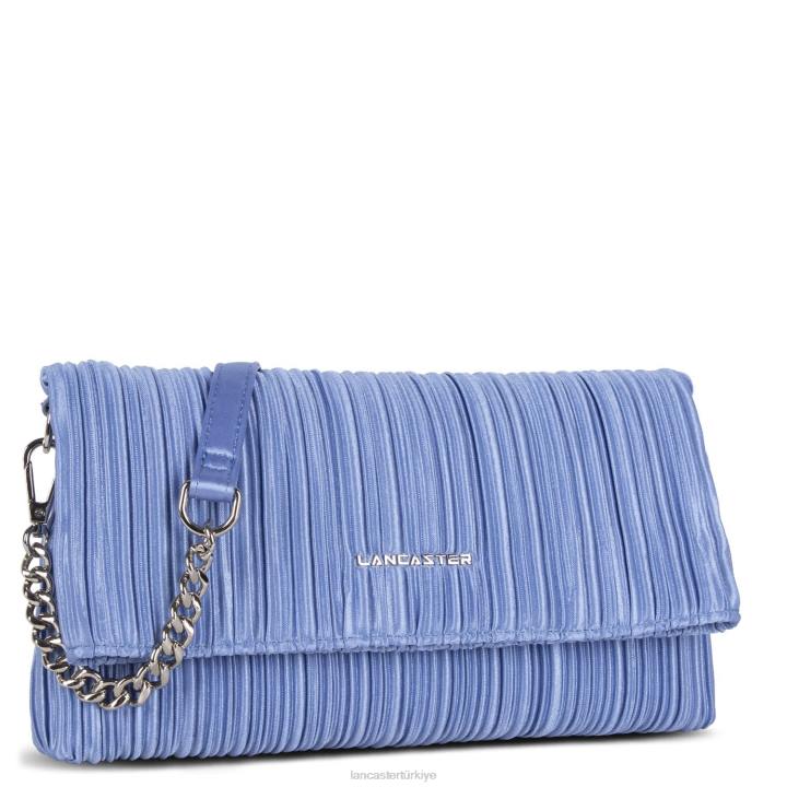 kadınlar debriyaj töreni saten örtü mavi azur Lancaster Paris çanta H0LP1186