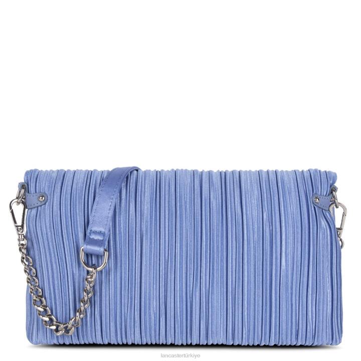 kadınlar debriyaj töreni saten örtü mavi azur Lancaster Paris çanta H0LP1186