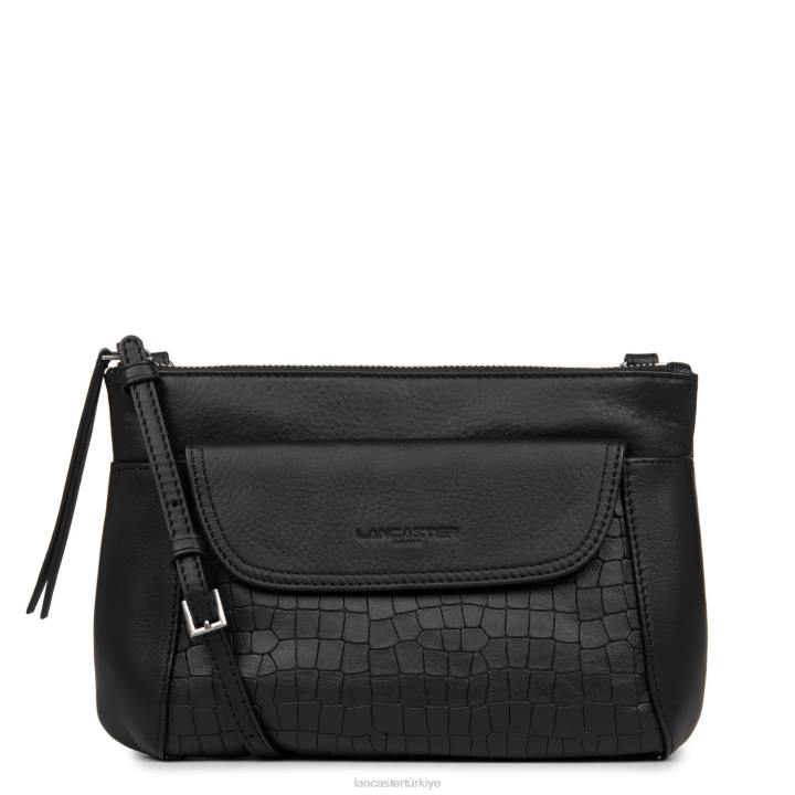 kadınlar debriyaj yumuşak vintage nova kara timsah Lancaster Paris çanta H0LP1100