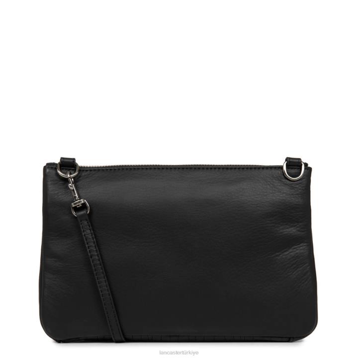 kadınlar debriyaj yumuşak vintage nova kara timsah Lancaster Paris çanta H0LP1100
