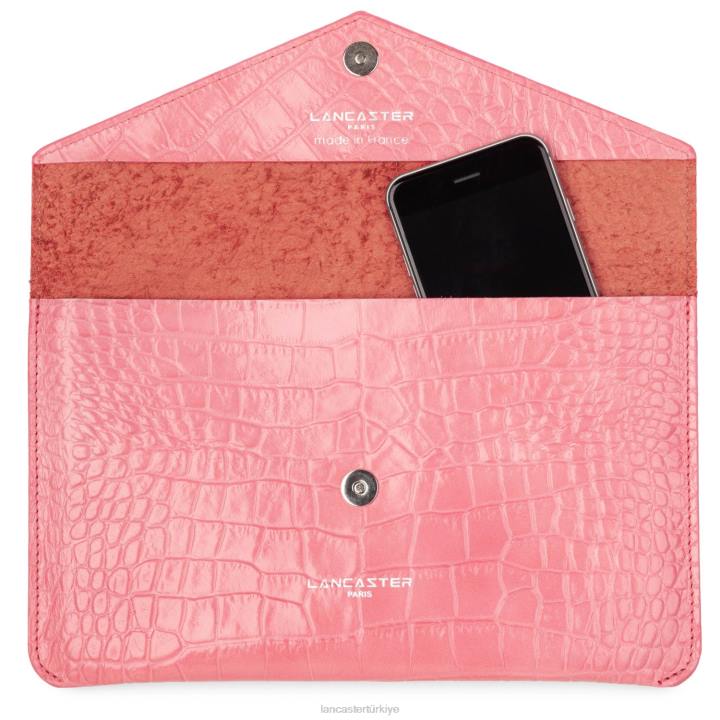 kadınlar egzotik lezard ve timsah fr debriyaj gül Lancaster Paris çanta H0LP1254