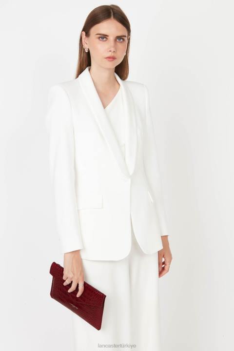 kadınlar egzotik lezard ve timsah fr debriyaj kırmızı Lancaster Paris çanta H0LP1256