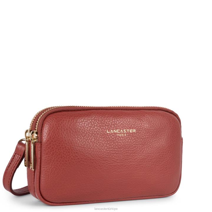 kadınlar çift ​​kavramalı kumul kırmızı ruj Lancaster Paris çanta H0LP1265