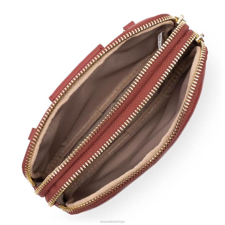 kadınlar çift ​​kavramalı kumul kırmızı ruj Lancaster Paris çanta H0LP1265