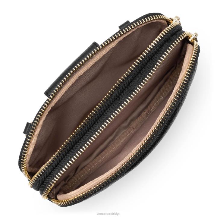 kadınlar çift ​​kavramalı kumul kara Lancaster Paris çanta H0LP1268