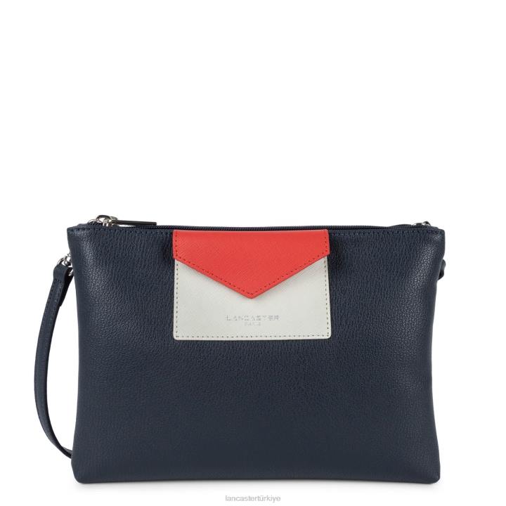 kadınlar çift ​​kavramalı maya bleu fonce-fildişi-corail Lancaster Paris çanta H0LP685