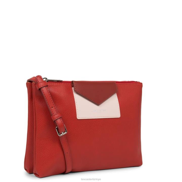 kadınlar çift ​​kavramalı maya hafif allık-gül-karmin Lancaster Paris çanta H0LP648