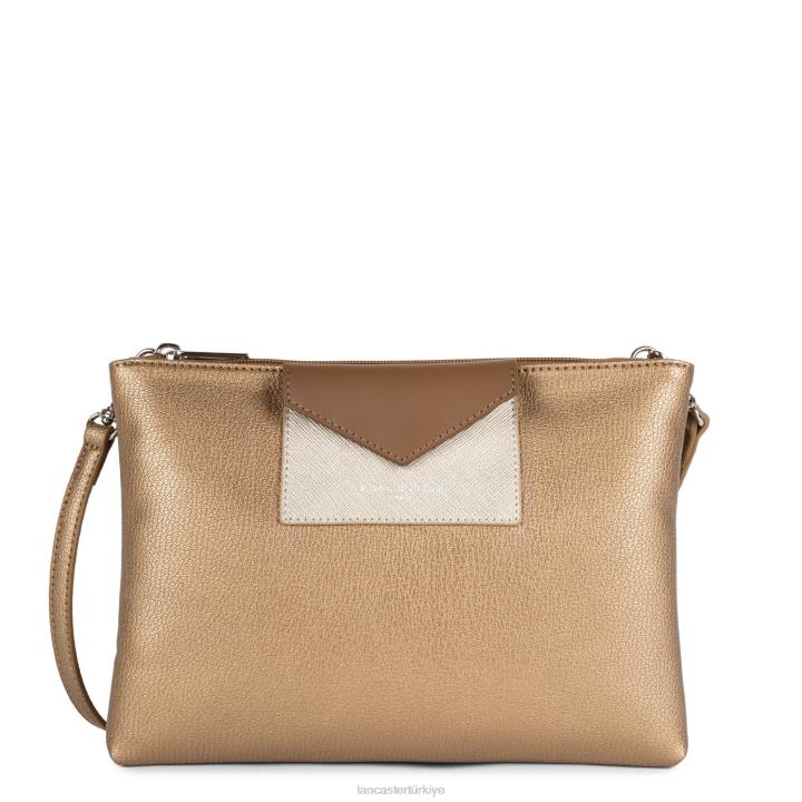 kadınlar çift ​​kavramalı maya yeni cuivre-şampanya-vison Lancaster Paris çanta H0LP678