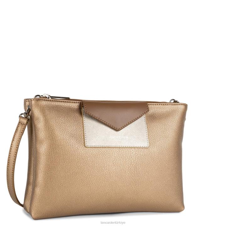 kadınlar çift ​​kavramalı maya yeni cuivre-şampanya-vison Lancaster Paris çanta H0LP678
