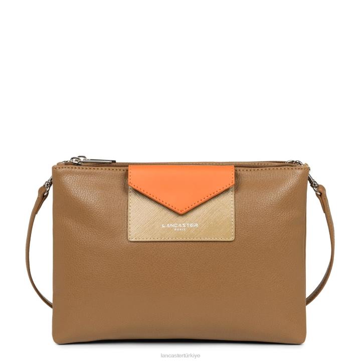 kadınlar çift ​​kavramalı maya yeni deve-doğal-turuncu Lancaster Paris çanta H0LP669