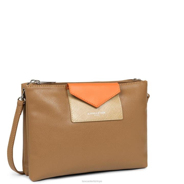 kadınlar çift ​​kavramalı maya yeni deve-doğal-turuncu Lancaster Paris çanta H0LP669