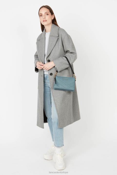 kadınlar küçük debriyaj vahşi matelas mavi cendre Lancaster Paris çanta H0LP1230