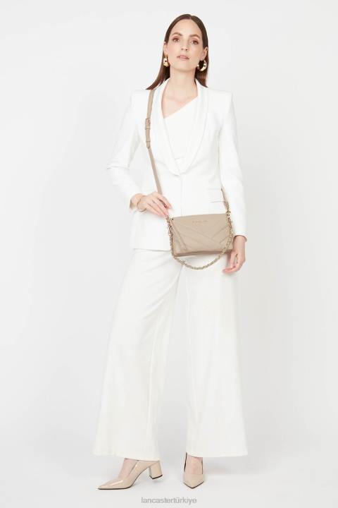 kadınlar küçük debriyaj yumuşak matelasse bej Lancaster Paris çanta H0LP1027