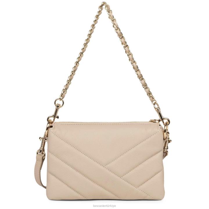 kadınlar küçük debriyaj yumuşak matelasse bej Lancaster Paris çanta H0LP1027