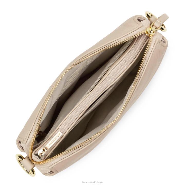 kadınlar küçük debriyaj yumuşak matelasse bej Lancaster Paris çanta H0LP1027