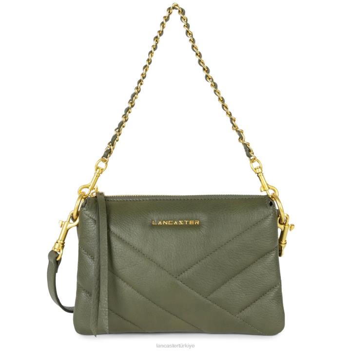 kadınlar küçük debriyaj yumuşak matelasse kaki Lancaster Paris çanta H0LP1025