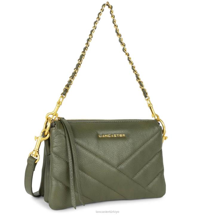 kadınlar küçük debriyaj yumuşak matelasse kaki Lancaster Paris çanta H0LP1025