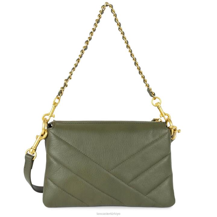 kadınlar küçük debriyaj yumuşak matelasse kaki Lancaster Paris çanta H0LP1025