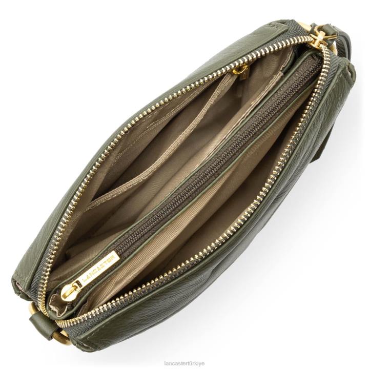 kadınlar küçük debriyaj yumuşak matelasse kaki Lancaster Paris çanta H0LP1025