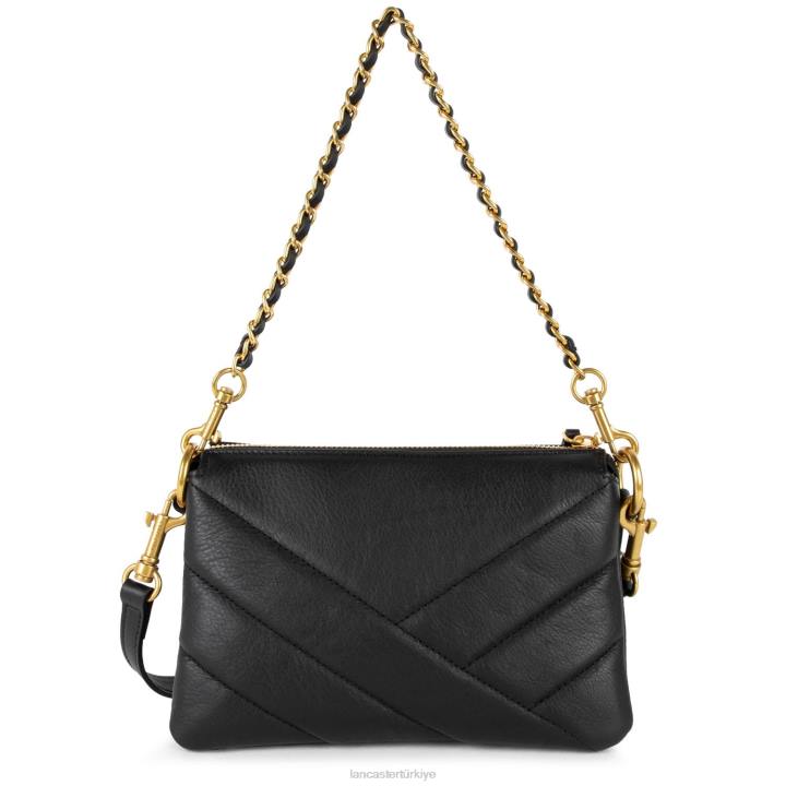 kadınlar küçük debriyaj yumuşak matelasse kara Lancaster Paris çanta H0LP1020