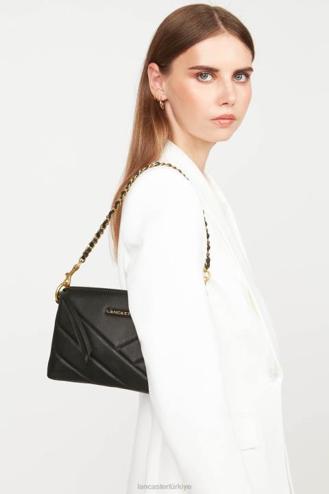 kadınlar küçük debriyaj yumuşak matelasse kara Lancaster Paris çanta H0LP1020