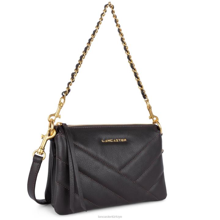 kadınlar küçük debriyaj yumuşak matelasse kestane rengi Lancaster Paris çanta H0LP1033