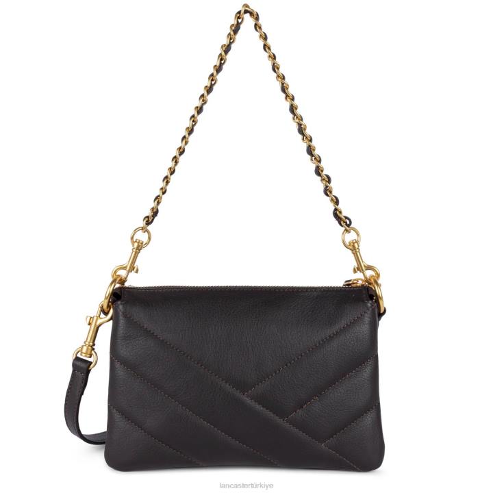 kadınlar küçük debriyaj yumuşak matelasse kestane rengi Lancaster Paris çanta H0LP1033