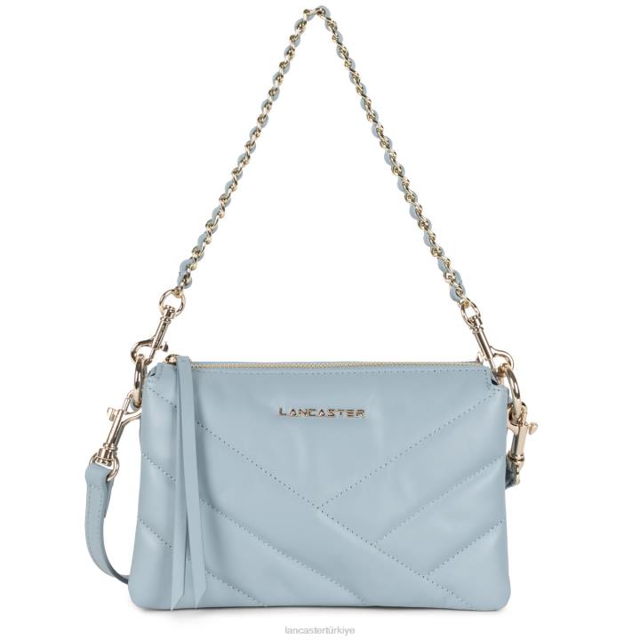 kadınlar küçük debriyaj yumuşak matelasse mavi cendre Lancaster Paris çanta H0LP1021