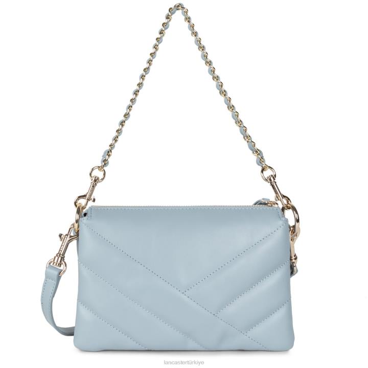 kadınlar küçük debriyaj yumuşak matelasse mavi cendre Lancaster Paris çanta H0LP1021