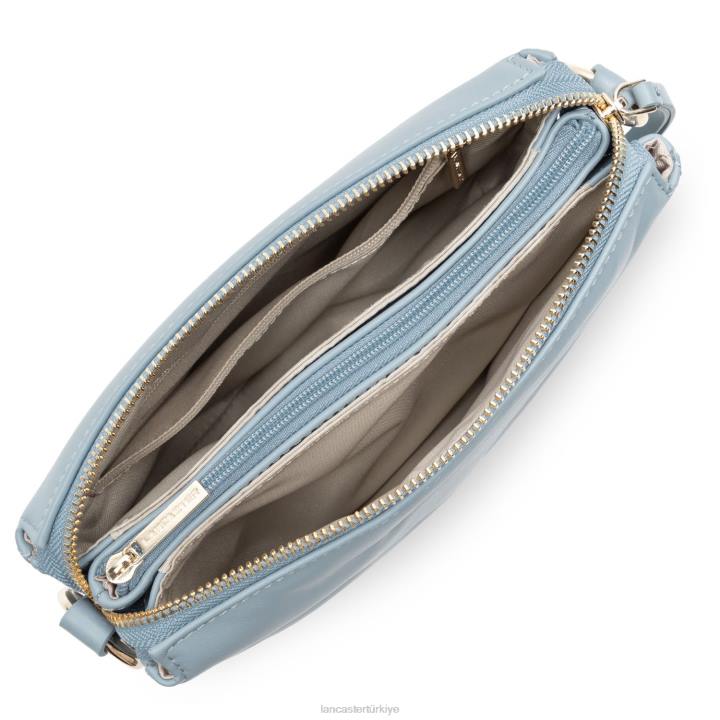 kadınlar küçük debriyaj yumuşak matelasse mavi cendre Lancaster Paris çanta H0LP1021