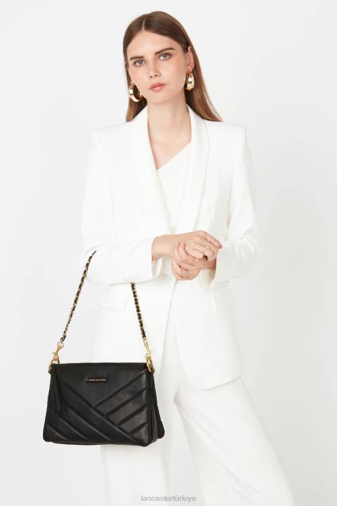 kadınlar m debriyaj yumuşak matelasse kara Lancaster Paris çanta H0LP1231