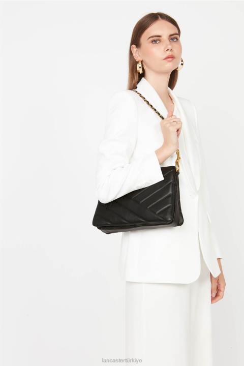 kadınlar m debriyaj yumuşak matelasse kara Lancaster Paris çanta H0LP1231