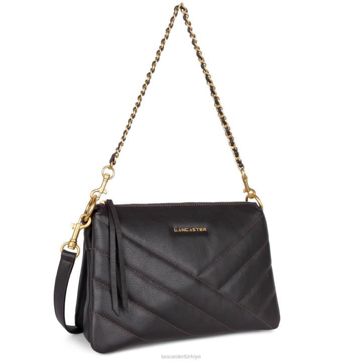 kadınlar m debriyaj yumuşak matelasse kestane rengi Lancaster Paris çanta H0LP1240