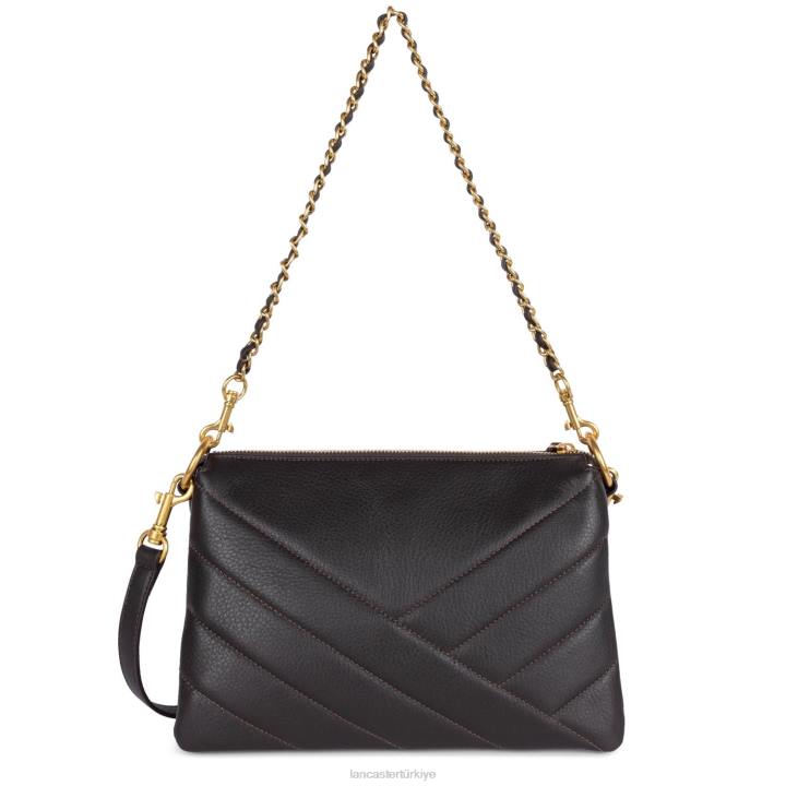 kadınlar m debriyaj yumuşak matelasse kestane rengi Lancaster Paris çanta H0LP1240