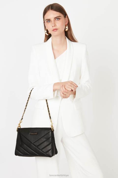 kadınlar m debriyaj yumuşak matelasse kestane rengi Lancaster Paris çanta H0LP1240