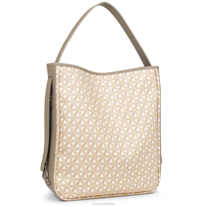 kadınlar büyük kova çanta simgesi bej Lancaster Paris çanta H0LP4551